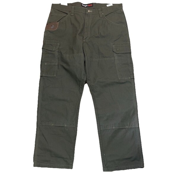 Wrangler Riggs Pants Mens Green Cargo Pockets  Ripstop Workwear Size 38x30 NWT‎ - Picture 1 of 7